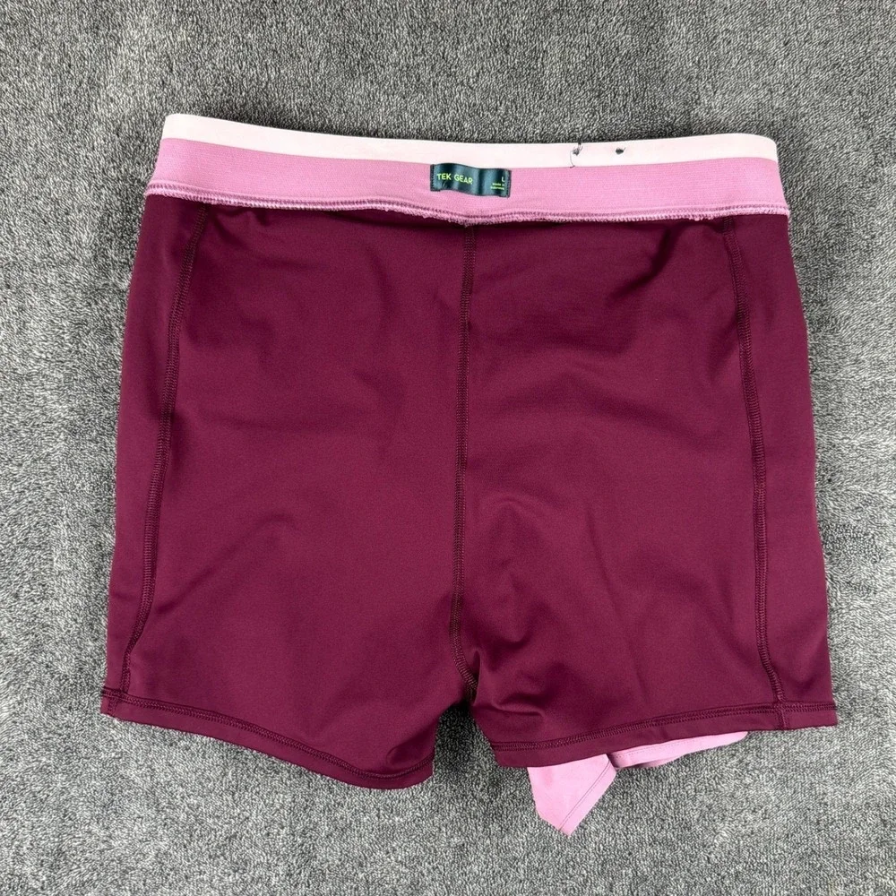 Tek Gear Mens Mauve Burgundy 2-in-1 Running Athletic Shorts Size L